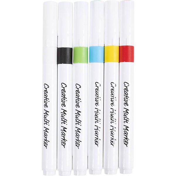 Creativ Company Creatieve Multi Stift, lijndikte 4 mm, diverse kleuren, 6 stuk/ 1 doos