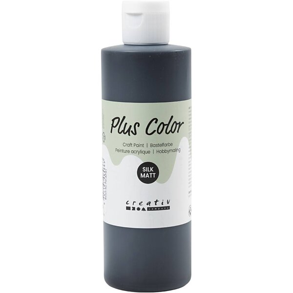 Plus Color Plus Color Acrylverf, zwart, 250 ml/ 1 fles