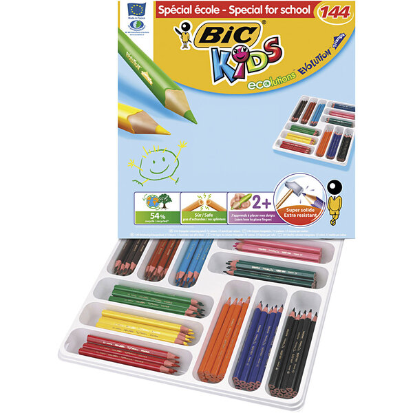 BIC BIC Eco Evolution kleurpotloden, vulling 5 mm, diverse kleuren, 12 stuk/ 1 doos