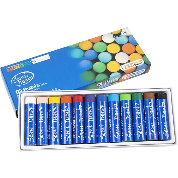 Mungyo Mungyo Maxi oliepastel, dikte 17 mm, diverse kleuren, 12 stuk/ 1 doos