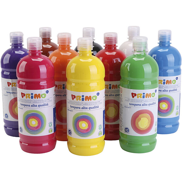 Creativ Company Tempera Verf Mat, matt, diverse kleuren, 10x1000 ml/ 1 doos