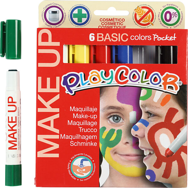 PlayColor® Playcolor Make up, diverse kleuren, 6x5 gr/ 1 doos