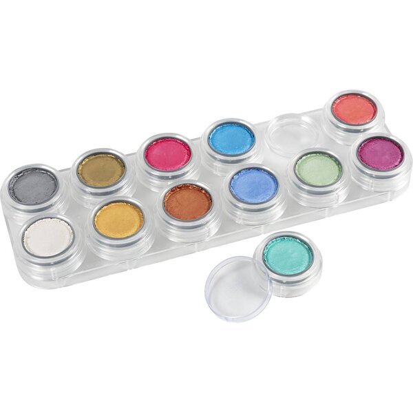 Grimas Grimas Schmink - Schminkpalet, parelmoer kleuren, 12x2.50 ml/ 1 stuk