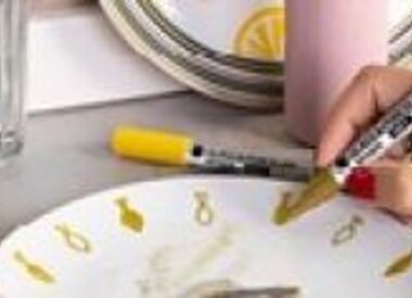 Porselein en glasdecoratie (wasbaar)