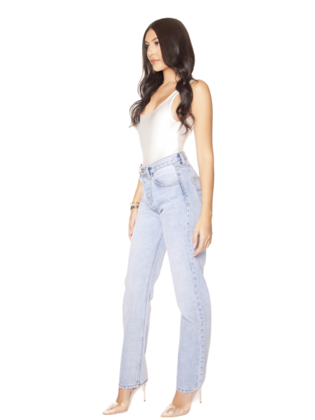 La Sisters La Sisters Straight Leg Jeans - Light Blue