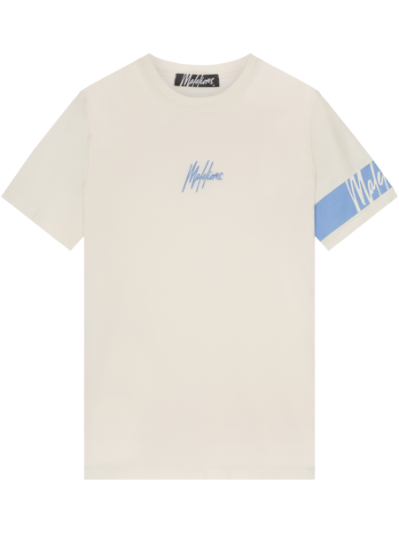 Malelions Captain T-Shirt - Off-White/Vista Blue