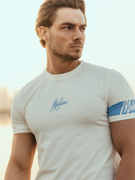 Malelions Malelions Captain T-Shirt - Off-White/Vista Blue