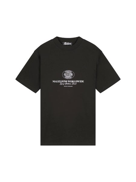 Malelions Oversized Worldwide T-Shirt  - Black/White