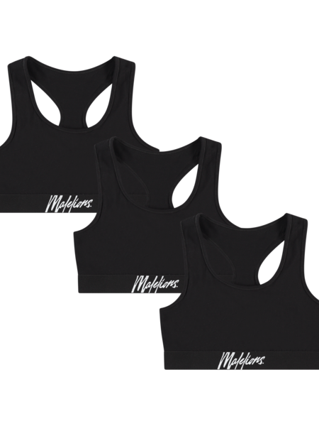 Malelions Women Bralette 3-Pack - Black/White