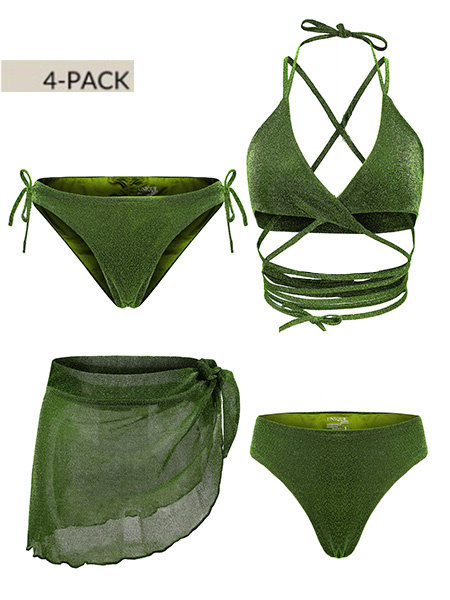 Unique The Label Unique The Label Kyana Bikini 4-Pack - Green