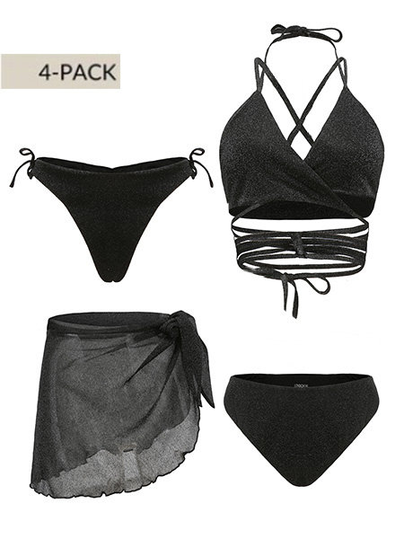 Unique The Label Unique The Label Kyana Bikini 4-Pack - Black