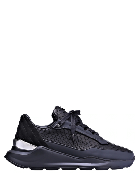 Benjamin Berner Benjamin Berner Hector Python Cut Matt Nappa Sneaker - Black