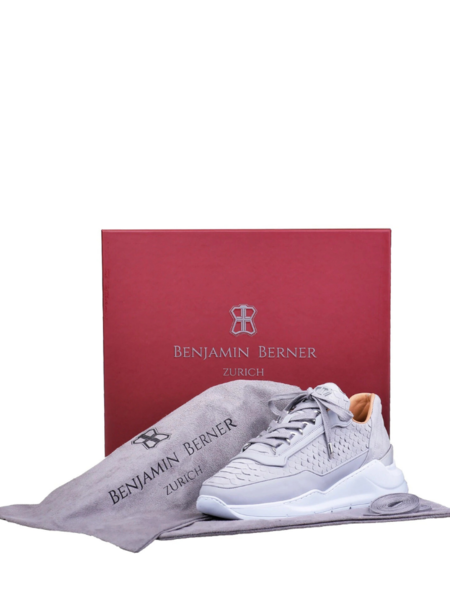 Benjamin Berner Benjamin Berner Hector Python Cut Matt Nappa Sneaker - Ice Grey