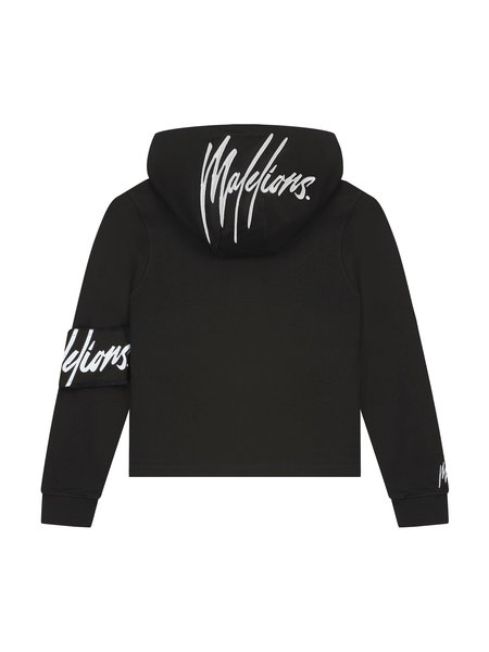 Malelions Malelions Girls Captain Crop Hoodie - Black/White