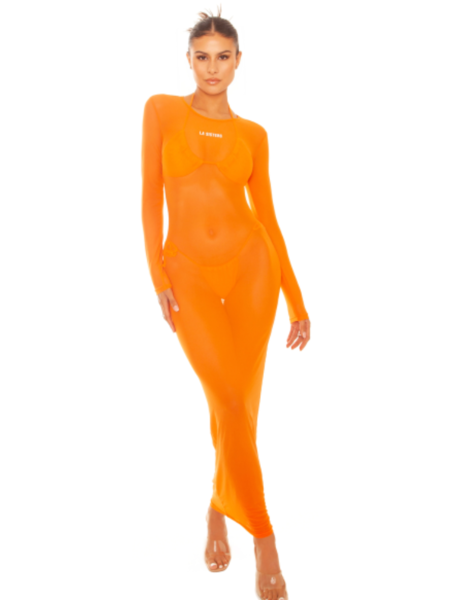 La Sisters Mesh Maxi Dress - Oranje
