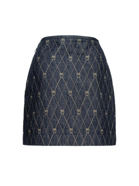 Pinko Pinko Quilted Denim Mini Skirt -  Blue