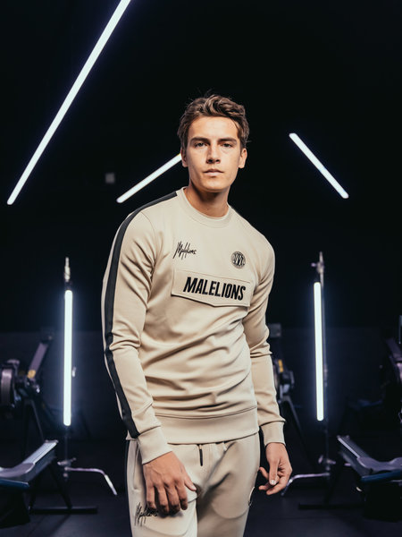 Malelions Malelions Sport Academy Crewneck - Sand/Black