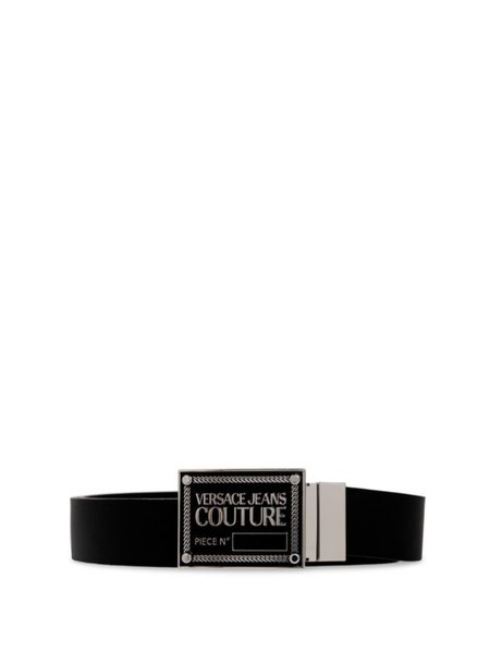 Versace Jeans Couture Men Reversible Logo Belt - Black/Nikel