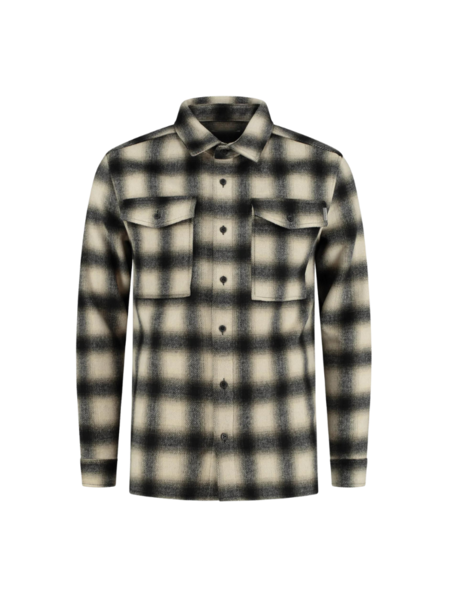 Purewhite Soft Checked Overshirt - Off White