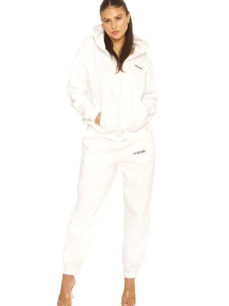 La Sisters Essential Zipper Hoodie 2.0 - White La Sisters La Sisters Essential Zipper Hoodie 2.0 - White