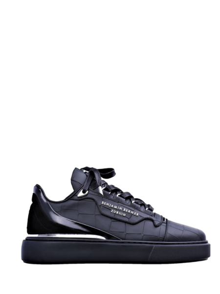 Benjamin Berner Benjamin Raphael Berner Matt Crocodile Sneaker - Black