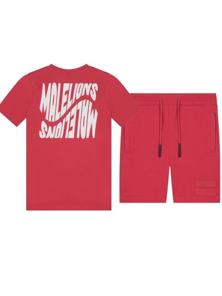 Malelions Kids Wave Graphic Combi-set - Red/White