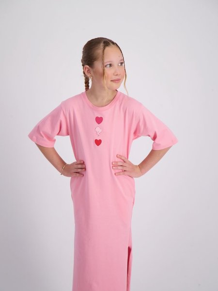 Reinders Reinders Kids Self Love Club Long T-Shirt Dress - Flower Pink