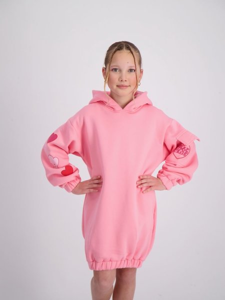 Reinders Reinders Kids Self Love Club Pockets Dress - Flower Pink