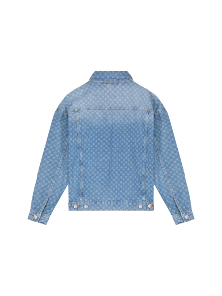 Malelions Malelions Women Monogram Denim Jacket - Light Blue