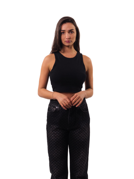 Malelions Malelions Women Motif Crop Top - Black