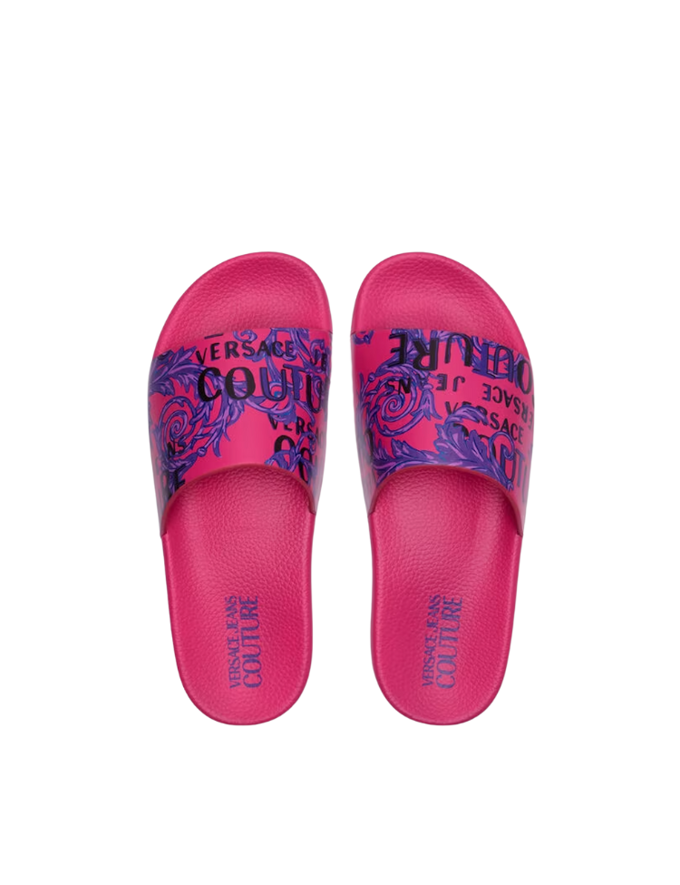 Observeer Fabriek stel voor Versace Jeans Couture Women Shelly Logo Couture Slides - Hot Pink/Viol -  Eddy's Eindhoven