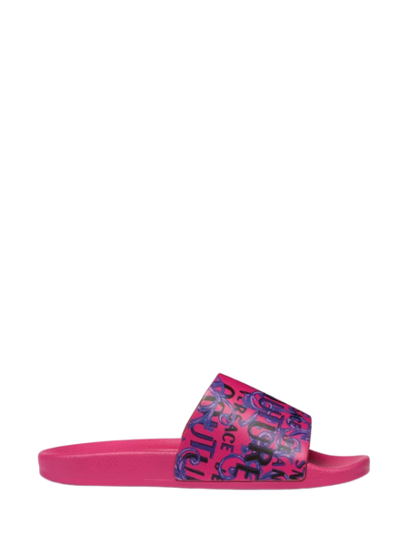 Versace Jeans Couture Women Shelly Logo Couture Slides - Hot Pink/Violet