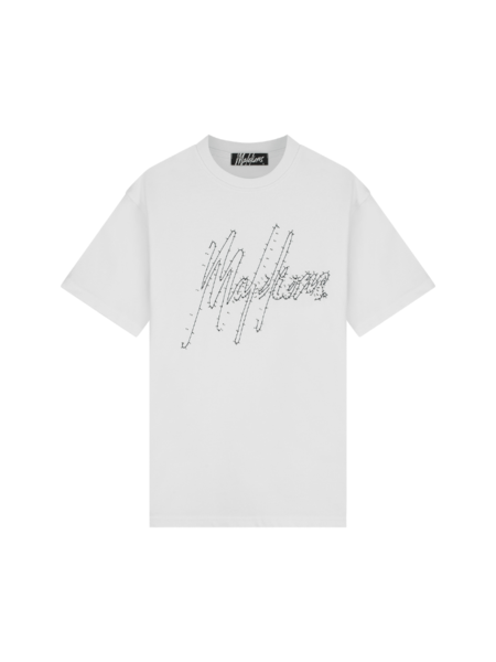 Malelions Line T-Shirt - White/Navy