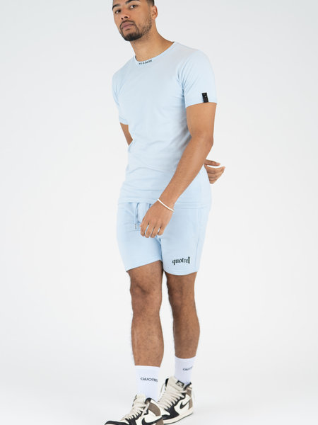 Quotrell x Eddy's Wing Shorts - Light Blue/Black