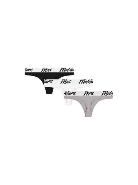 Malelions Women String 3-Pack - White/Grey/Black