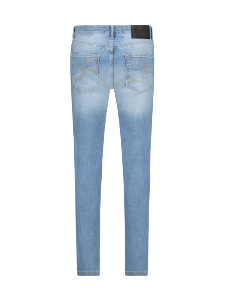 Malelions Malelions Ripped Biker Jeans - Light Blue