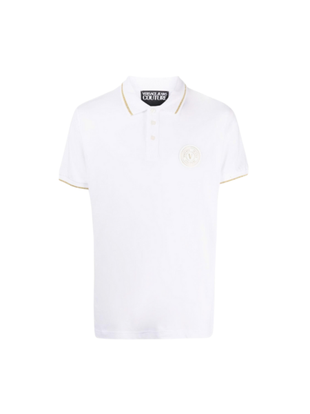 Versace Jeans Couture Men Patch Polo - White/Gold