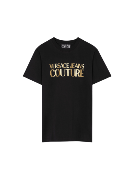 Versace Jeans Couture Men Logo Thick Foil T-Shirt - Black/Gold