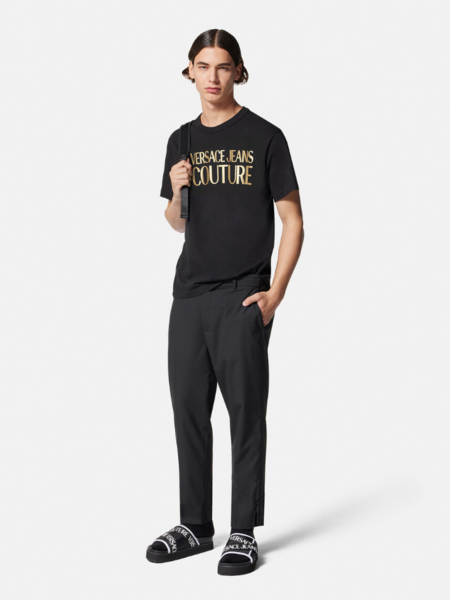 Versace Jeans Couture Versace Jeans Couture Men Logo Thick Foil T-Shirt - Black/Gold