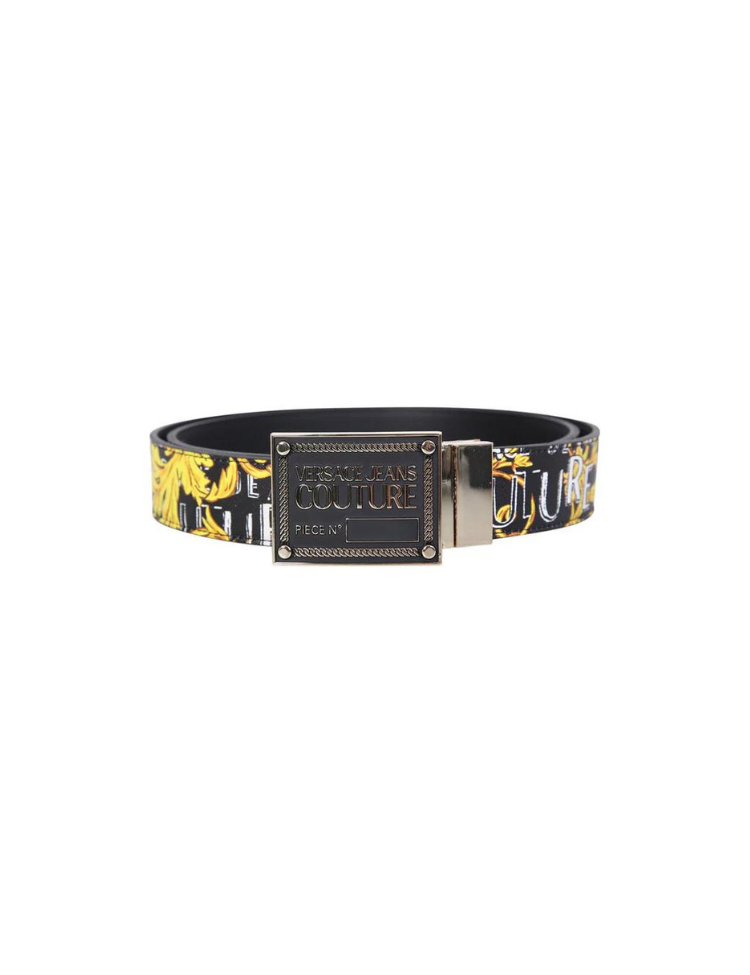 samenkomen gebruiker rivier Versace Jeans Couture Men Reversible Logo Print Belt - Black/Gold - Eddy's  Eindhoven