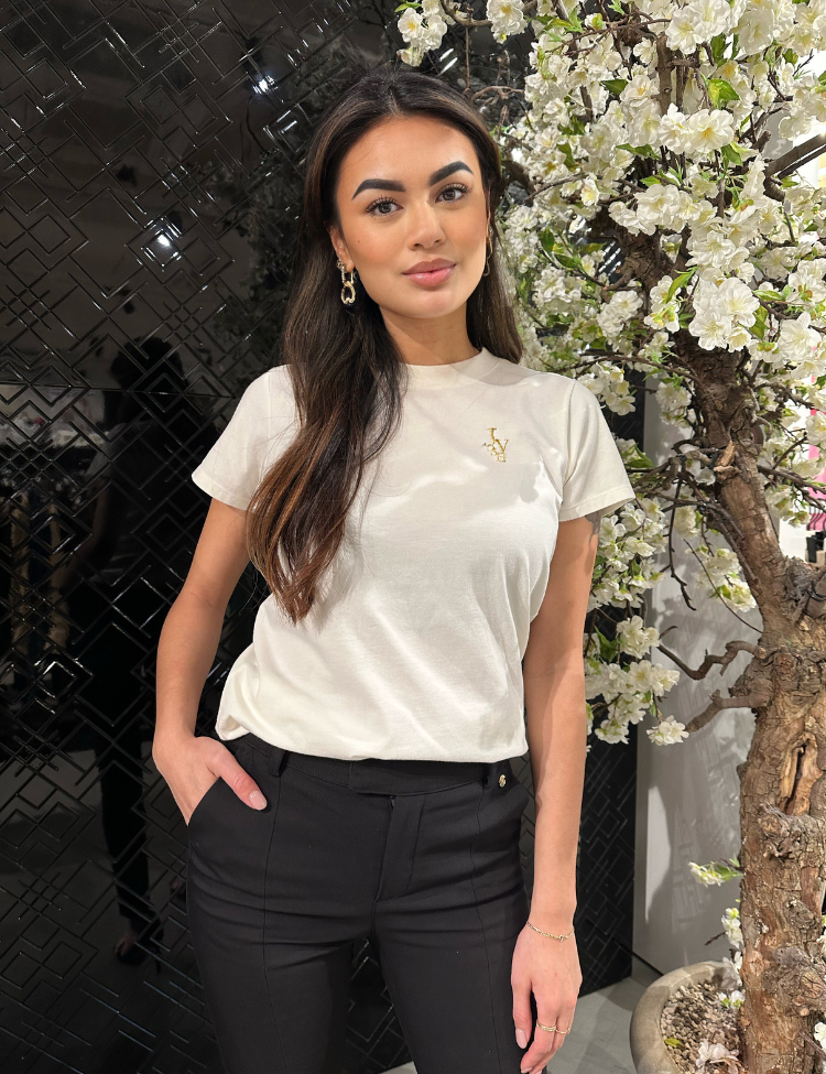 Josh V Zoe Embroidery T Shirt Off White