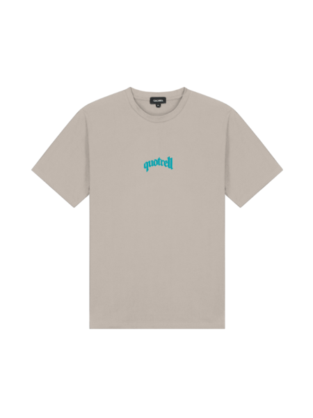 Quotrell Quotrell Global Unity T-Shirt - Taupe/Neon Aqua