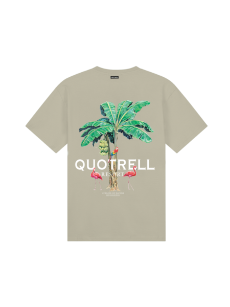 Quotrell Resort T-Shirt - Dark Beige/White