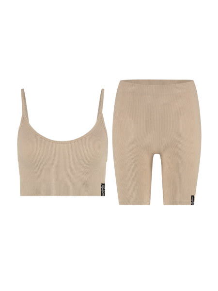 Malelions Women Ivy Short Combi-set - Taupe