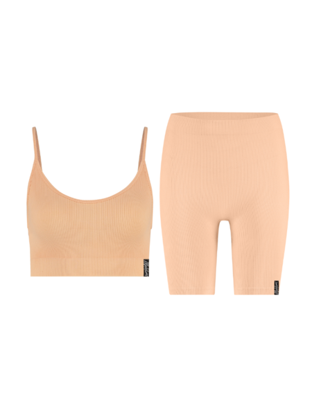 Malelions Women Ivy Short Combi-set - Peach