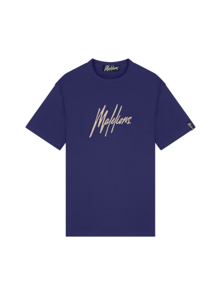 Malelions Essentials T-Shirt - Navy/Beige