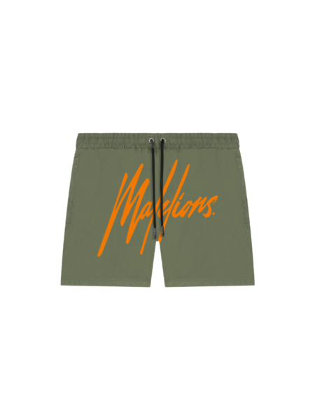 Malelions Malelions Essentials Swimshort - Army/Orange