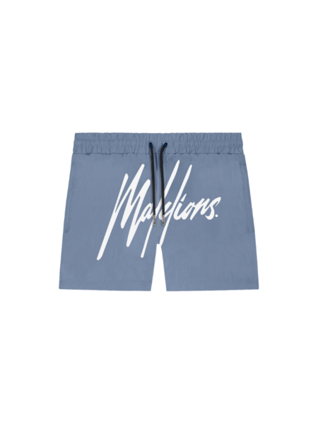 Malelions Malelions Essentials Swimshort - Stone Blue/White