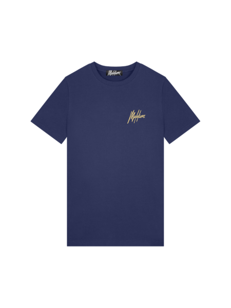 Malelions Malelions 3D Graphic Slimfit T-Shirt - Navy/Gold