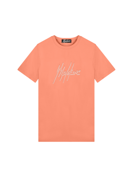 Malelions Malelions Duo Essentials T-Shirt - Salmon/White